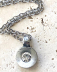 Hand casted Swarovski layering boutique salon necklace spa: Silver / 18”