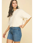 CREAM BUTTON DOWN SWEATER