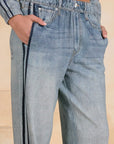 FAUX JEAN TRACK PANT/BLUE