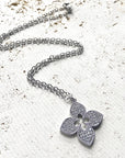 Quatrefoil clover designer trendy jewelry boutique style: Silver
