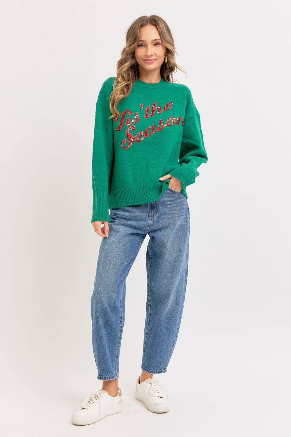 HOLIDAY SWEATER IT&#39;S THE SEASON: Green