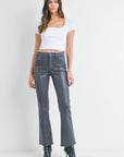 BP444J-A - Coated Char - Coated Slim Bootcut w/ Scissor Cut: