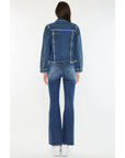 DENIM JACKET WITH RHINSTONE DETAIL