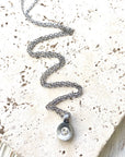 Hand casted Swarovski layering boutique salon necklace spa: Silver / 18”