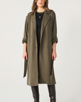 DEEP OLIVE TRENCH COAT