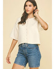 CREAM BUTTON DOWN SWEATER
