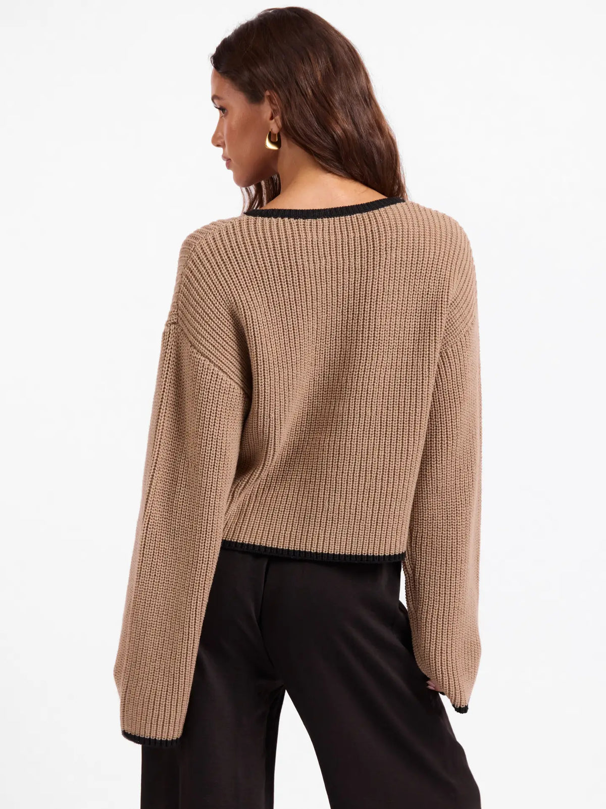 TAUPE CRISP MORNING SWEATER