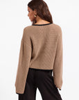 TAUPE CRISP MORNING SWEATER