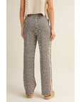 Luxe Leopard Relaxed Pants With Side Trim: LEOPARD/TAUPE