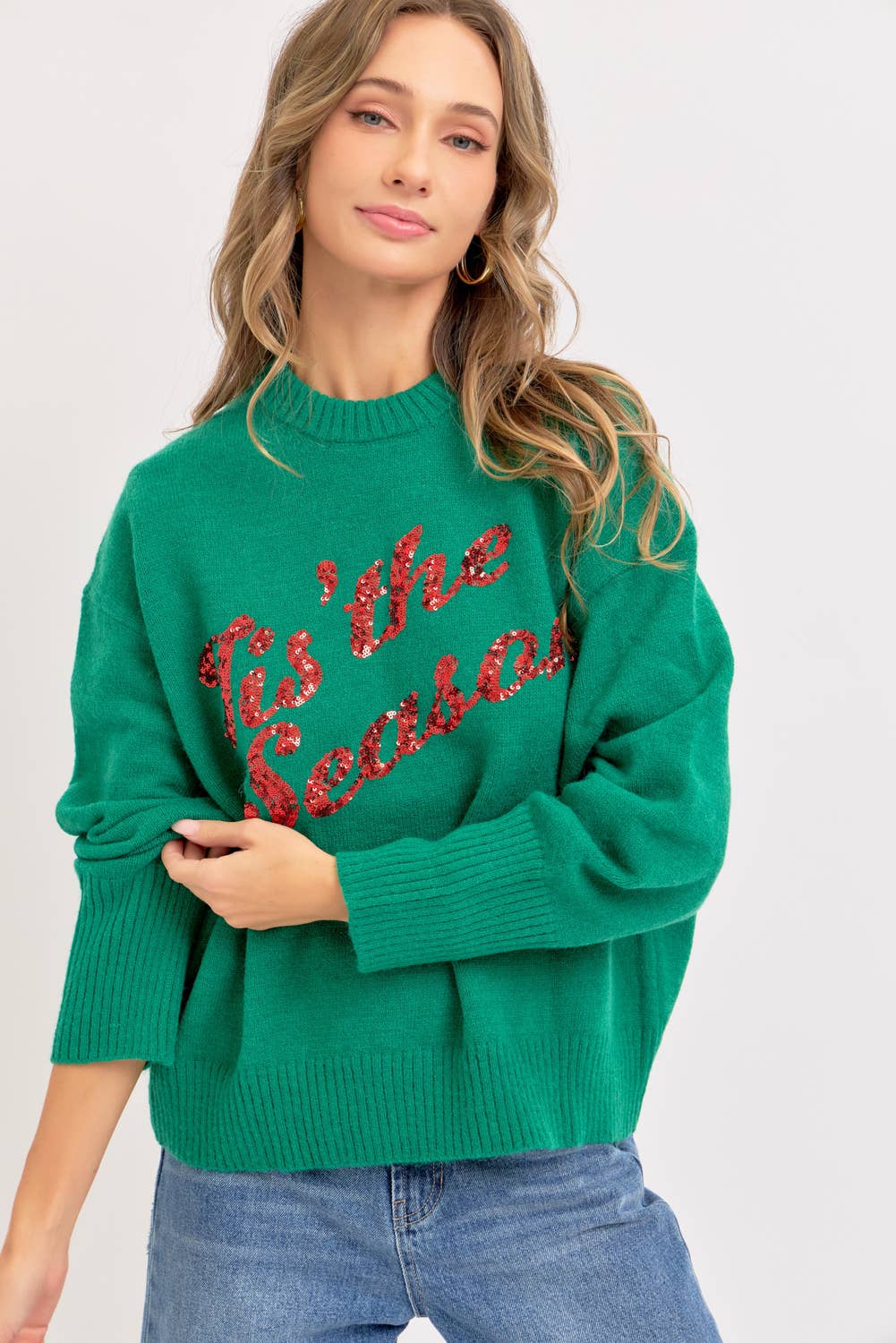 HOLIDAY SWEATER IT&#39;S THE SEASON: Green