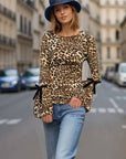 JANE BELL SLEEVE TOP (LEOPARD)-VT3387 : LEOPARD / 1XS-2S-2M-1L