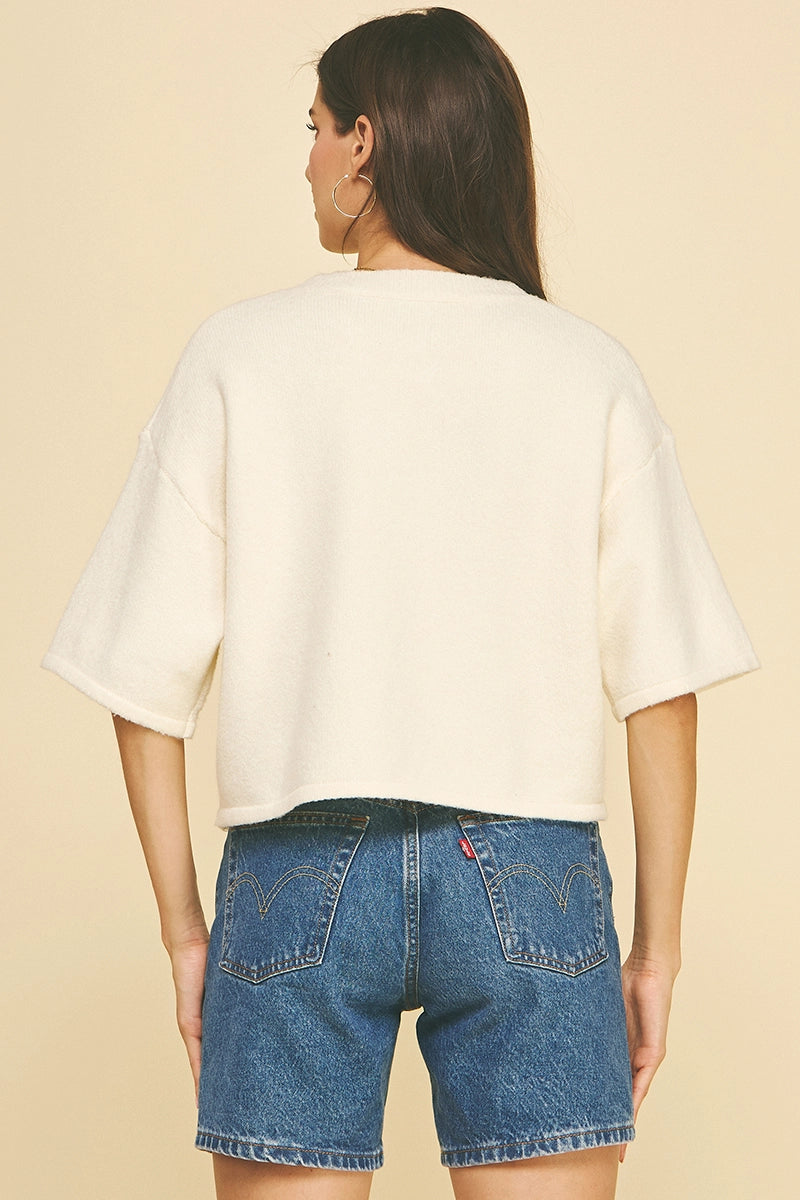 CREAM BUTTON DOWN SWEATER