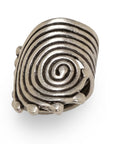 Handmade Spiral Brass Ring In Silver Plated - ZRC-026