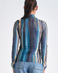 ELAN BLUE OSLO PRINT TOP