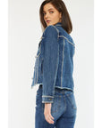 DENIM JACKET WITH RHINSTONE DETAIL