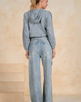FAUX JEAN TRACK PANT/BLUE