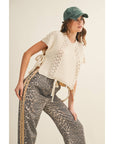 Luxe Leopard Relaxed Pants With Side Trim: LEOPARD/TAUPE