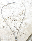 Hand casted Swarovski layering boutique salon necklace spa: Silver / 18”