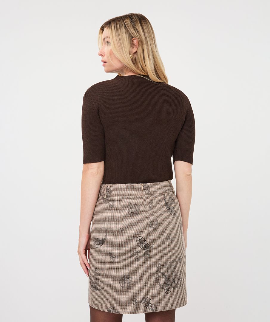 ESQUALO SHORT SLEEVE SWEATER W/SEAM DETAIL