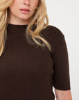 ESQUALO SHORT SLEEVE SWEATER W/SEAM DETAIL