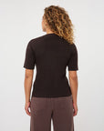 ESQUALO SHORT SLEEVE SWEATER W/STONE DETAIL