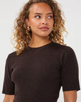 ESQUALO SHORT SLEEVE SWEATER W/STONE DETAIL