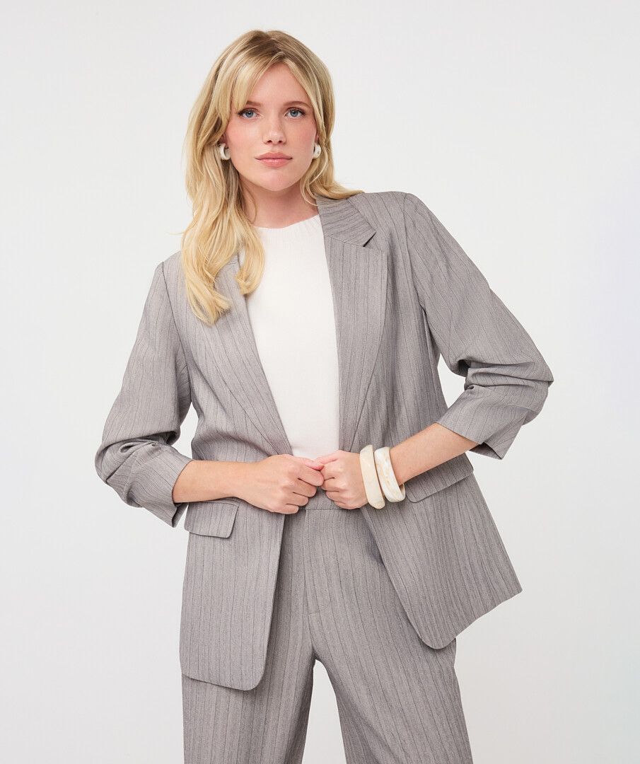 ESQUALO 3/4 SLV HERRINGBONE BLAZER