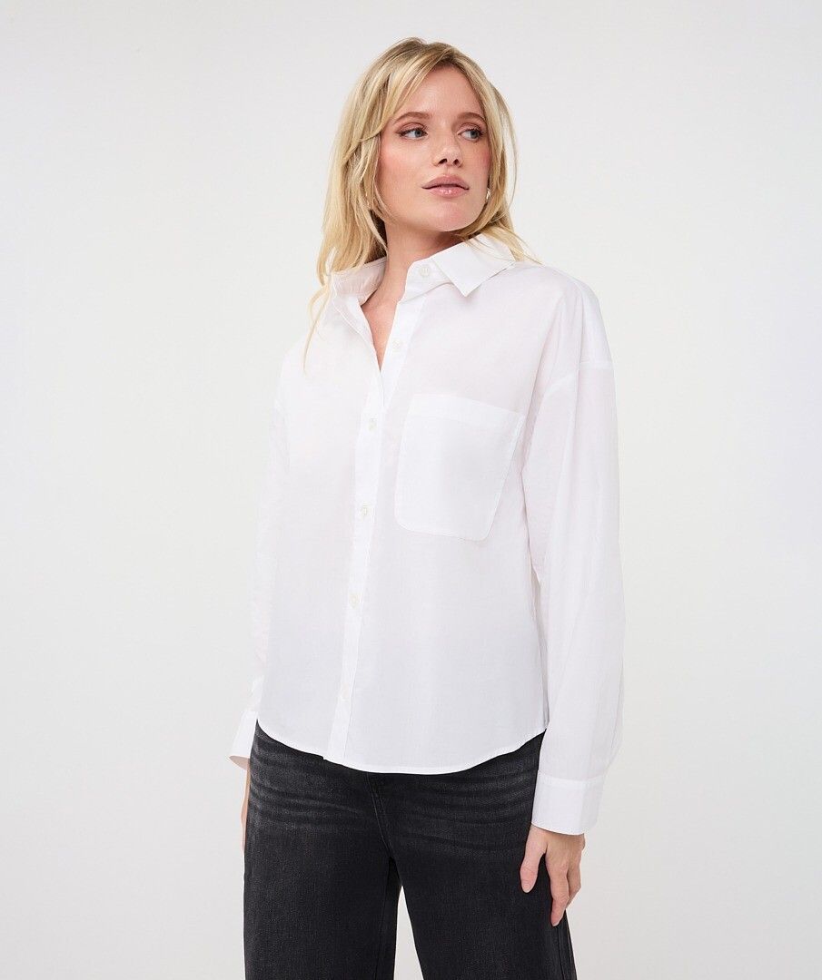ESQUALO POPLIN BLOUSE W/OVERSIZED POCKET