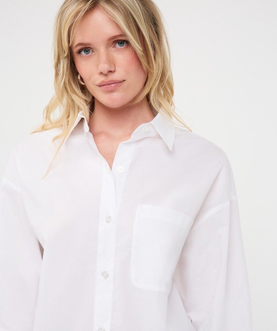 ESQUALO POPLIN BLOUSE W/OVERSIZED POCKET