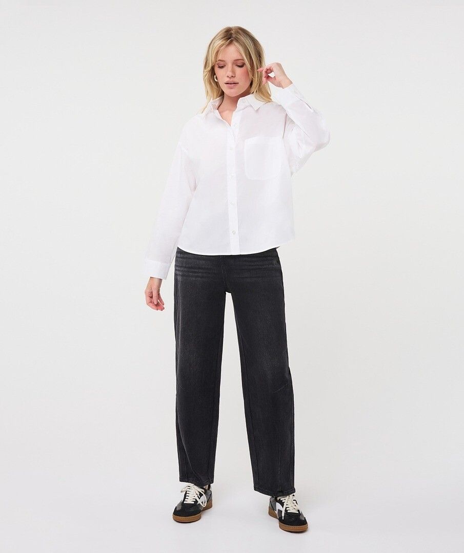 ESQUALO POPLIN BLOUSE W/OVERSIZED POCKET