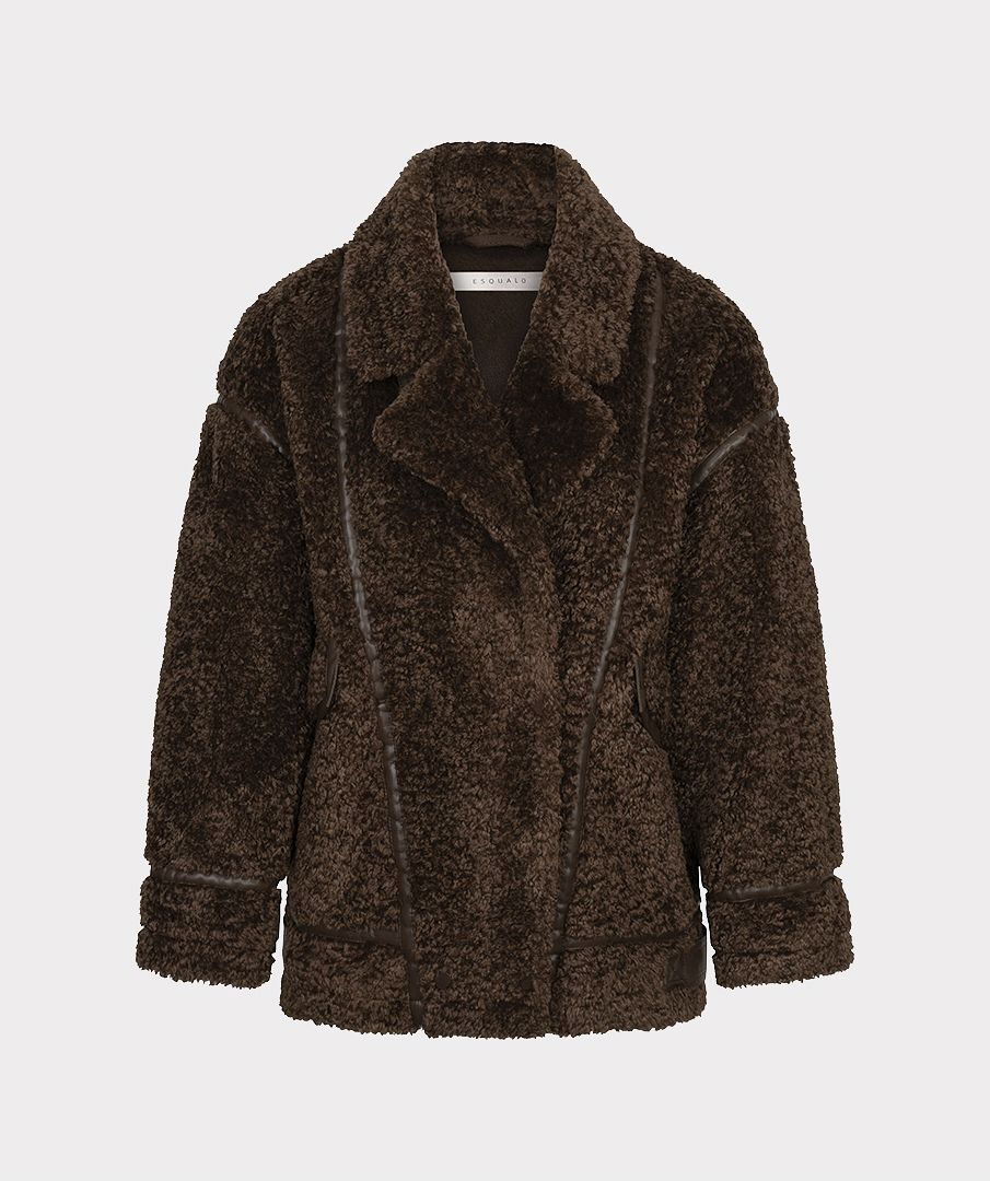 ESQUALO SHEARLING FAUX FUR JACKET