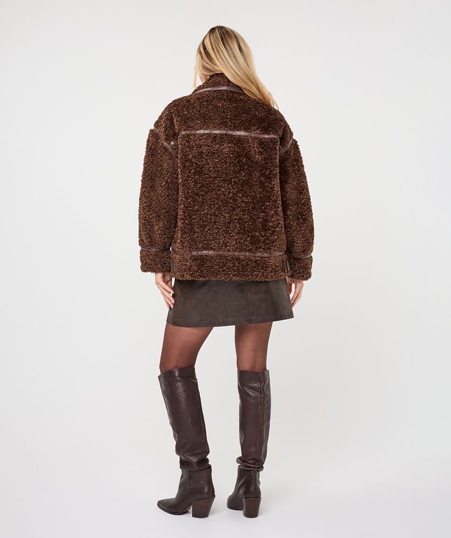 ESQUALO SHEARLING FAUX FUR JACKET