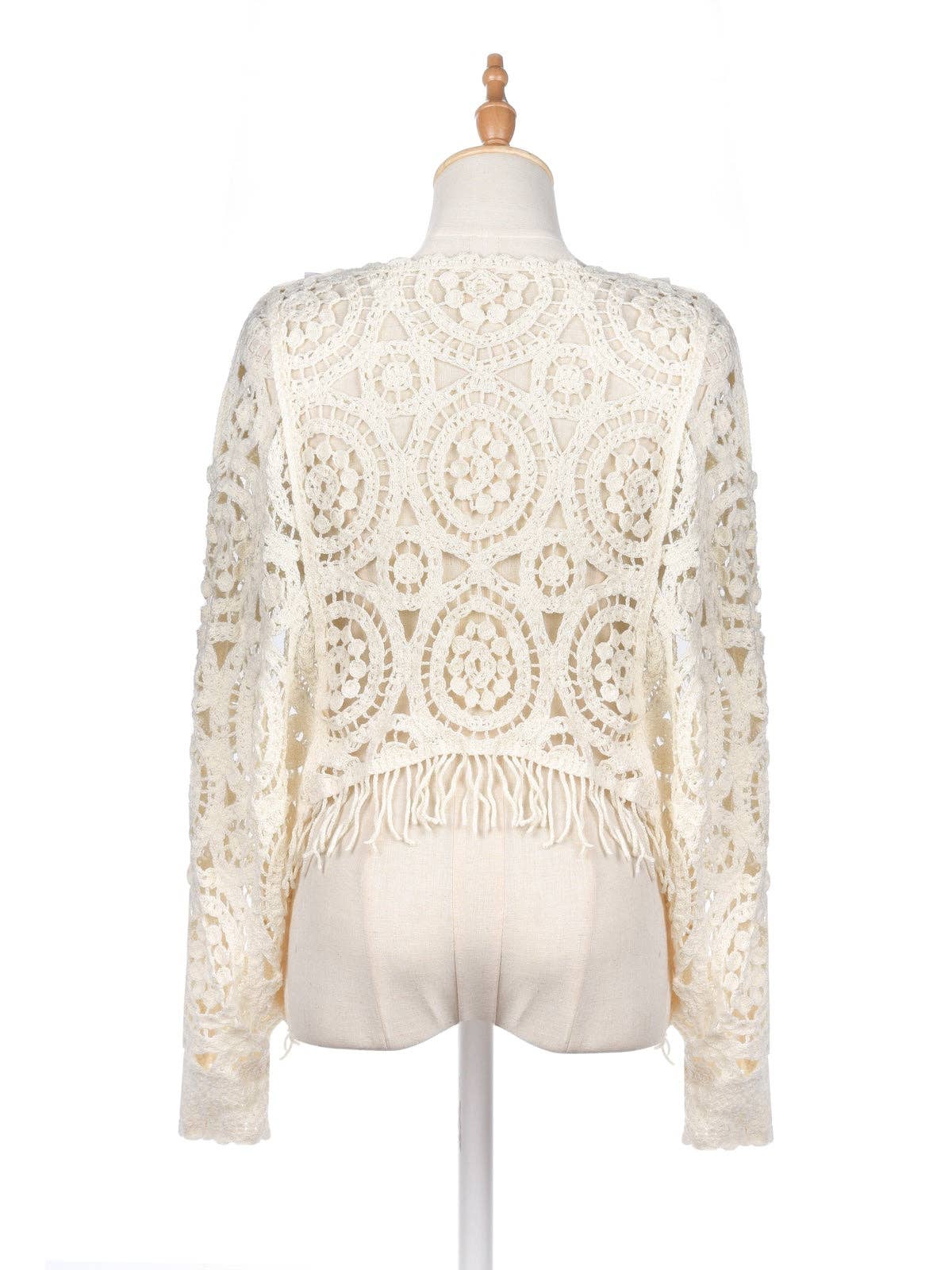 Crosa - Vintage Hollow Knit Batwing Sweater: Black / One Size