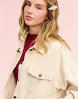 CREAM OVERSIZED CORDUROY JACKET