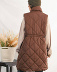 Quilted Stand Collar Puffer Jacket Vest