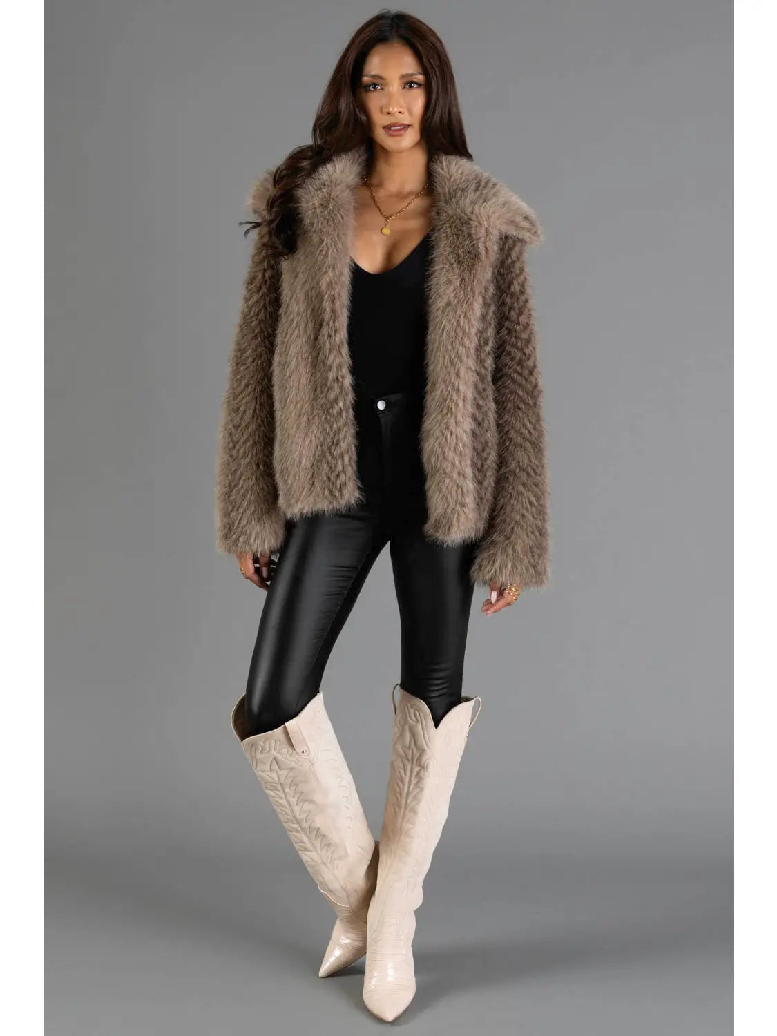 TWO TONE FUR JACKET