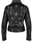 LEATHER JACKET W/SILVER STARS