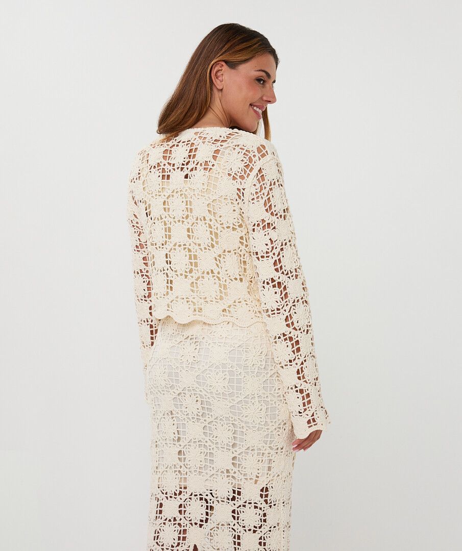 ESQUALO CROCHETED CARDIGAN