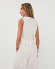 STRIPED LINEN VEST