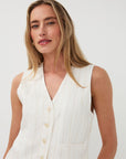STRIPED LINEN VEST