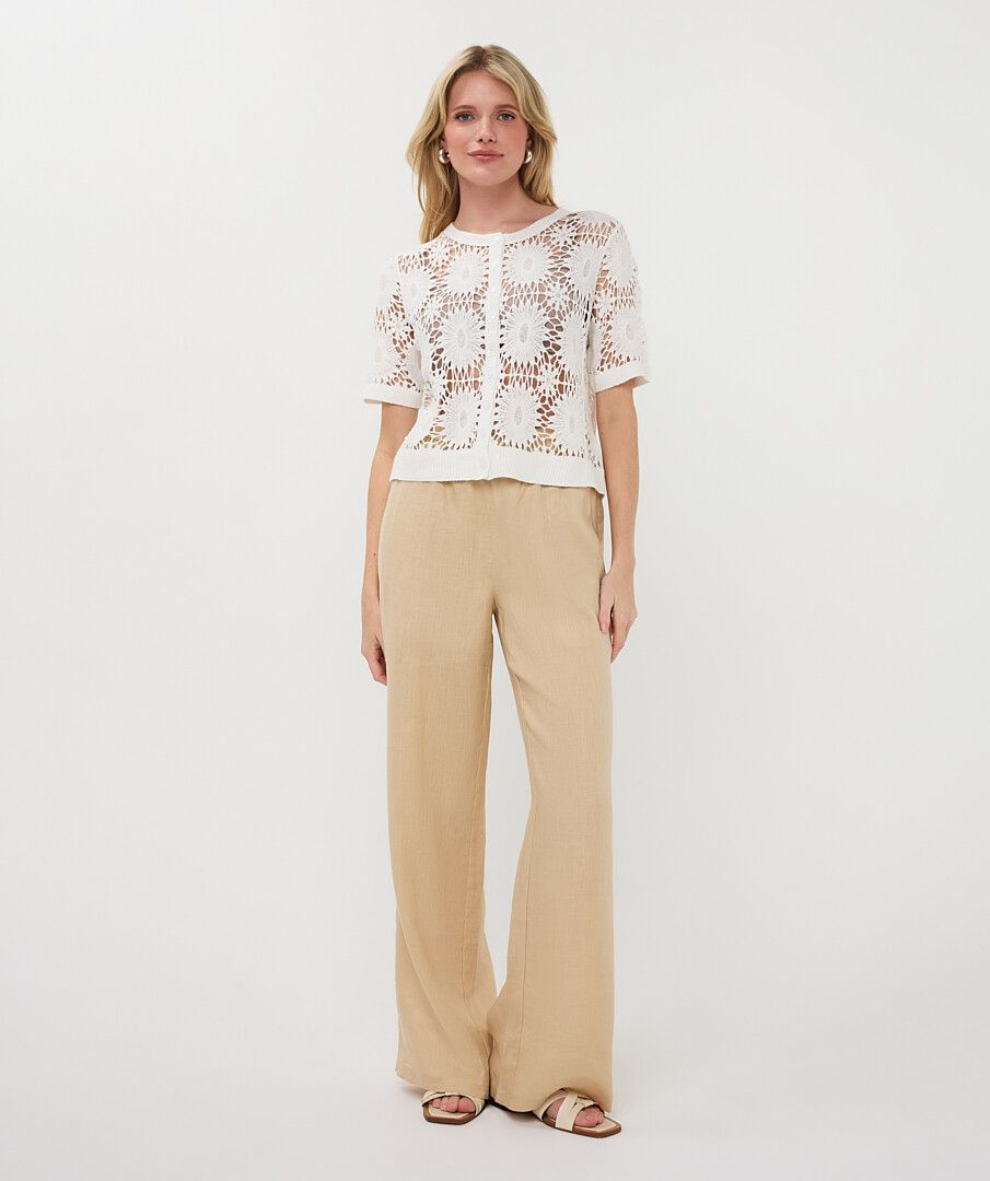 ESQUALO WHITE SHORT SLV CARDIGAN