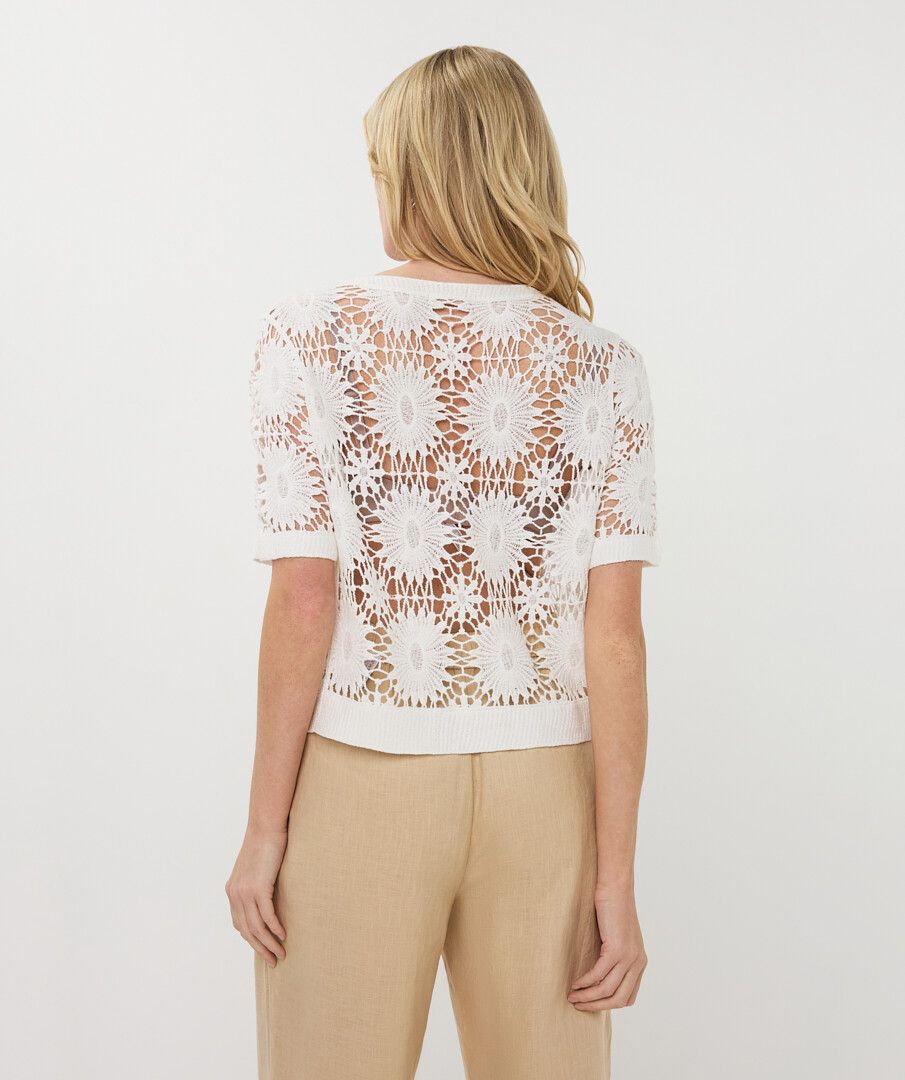 ESQUALO WHITE SHORT SLV CARDIGAN