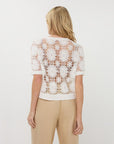 ESQUALO WHITE SHORT SLV CARDIGAN
