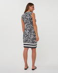 ESQUALO BLACK & WHITE SLVLESS MIDI DRESS