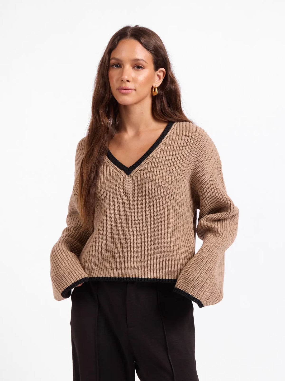 TAUPE CRISP MORNING SWEATER