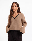 TAUPE CRISP MORNING SWEATER