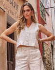 STRIPED LINEN VEST
