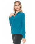 TEAL SURLICE LONGSLVE TOP