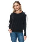 CONTRAST BLK/IVORY PULLOVER