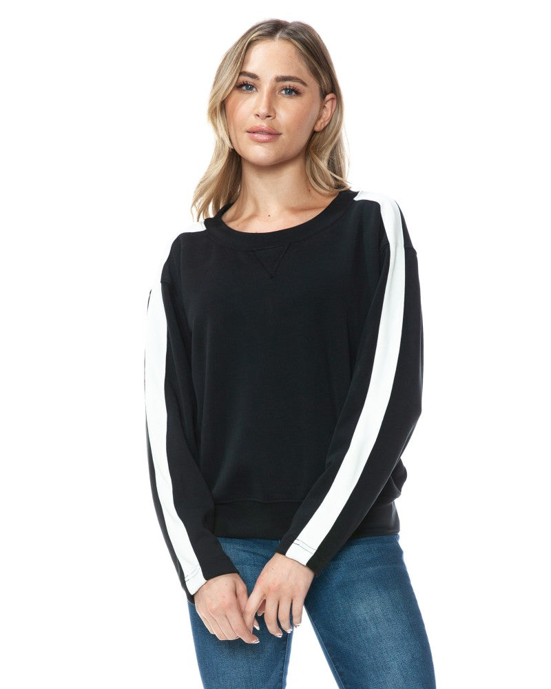 CONTRAST BLK/IVORY PULLOVER